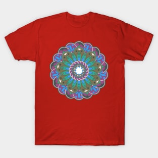 Mandala Flower Impressionist Pattern Art Colorful Paisley T-Shirt